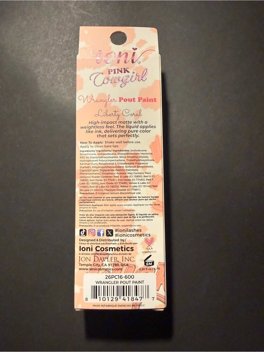Wrangler Pout Paint Lip Color - Pink Coral